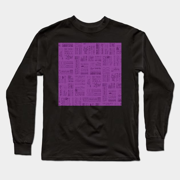 80s Lyrics Purple Long Sleeve T-Shirt by TurtleNotes